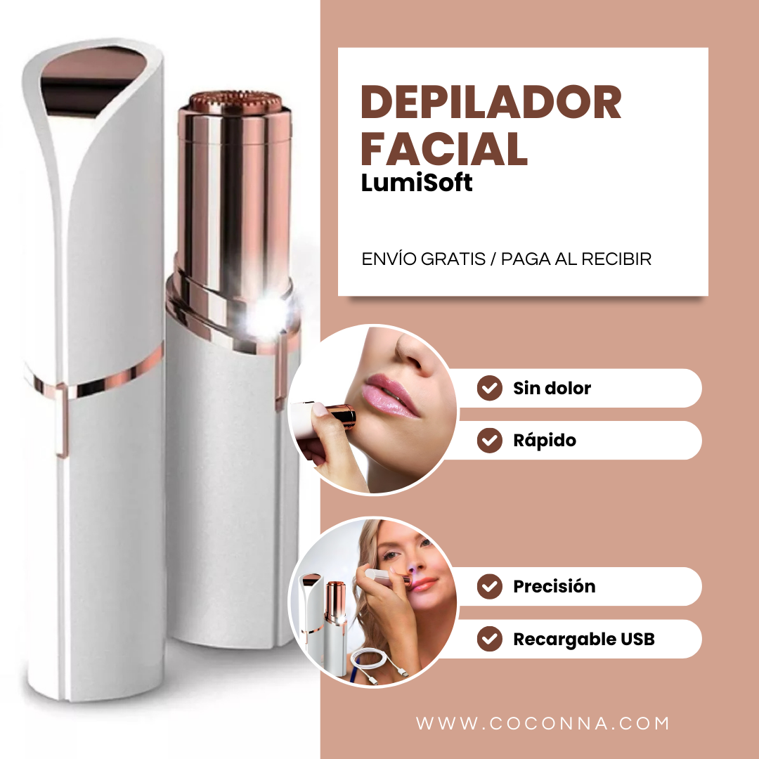 LumiSoft™ 🌟 Depiladora de precisión facial, recargable.