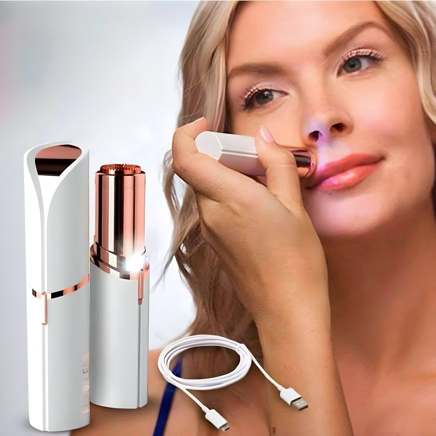 LumiSoft™ 🌟 Depiladora de precisión facial, recargable.