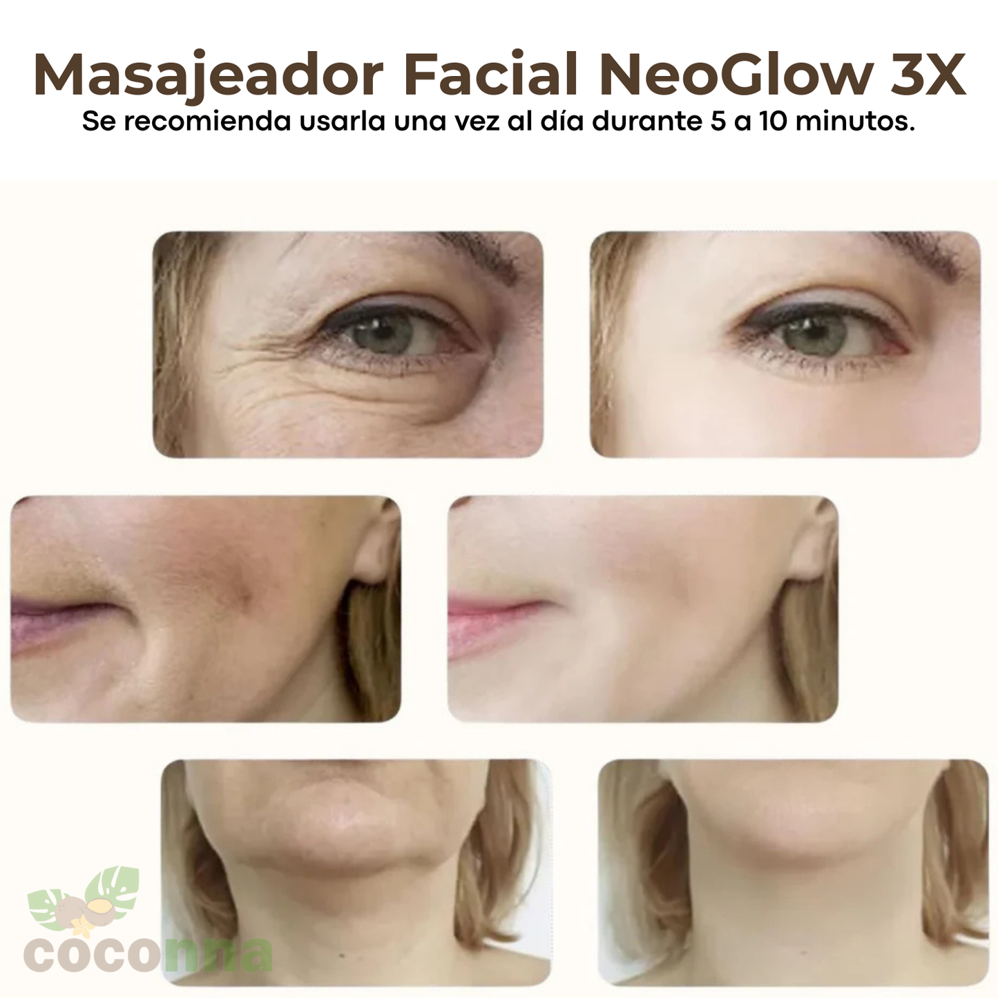 NeoGlow 3X™ 💝 Masajeador facial Antiedad, recargable.