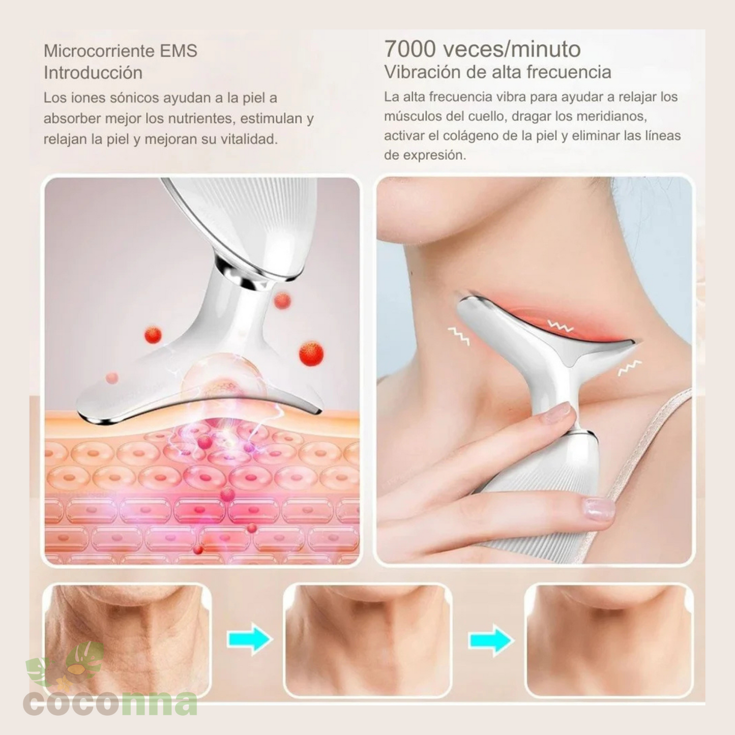 NeoGlow 3X™ 💝 Masajeador facial Antiedad, recargable.