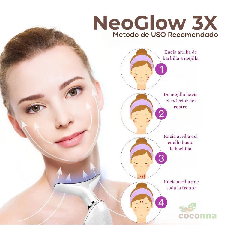 NeoGlow 3X™ 💝 Masajeador facial Antiedad, recargable.