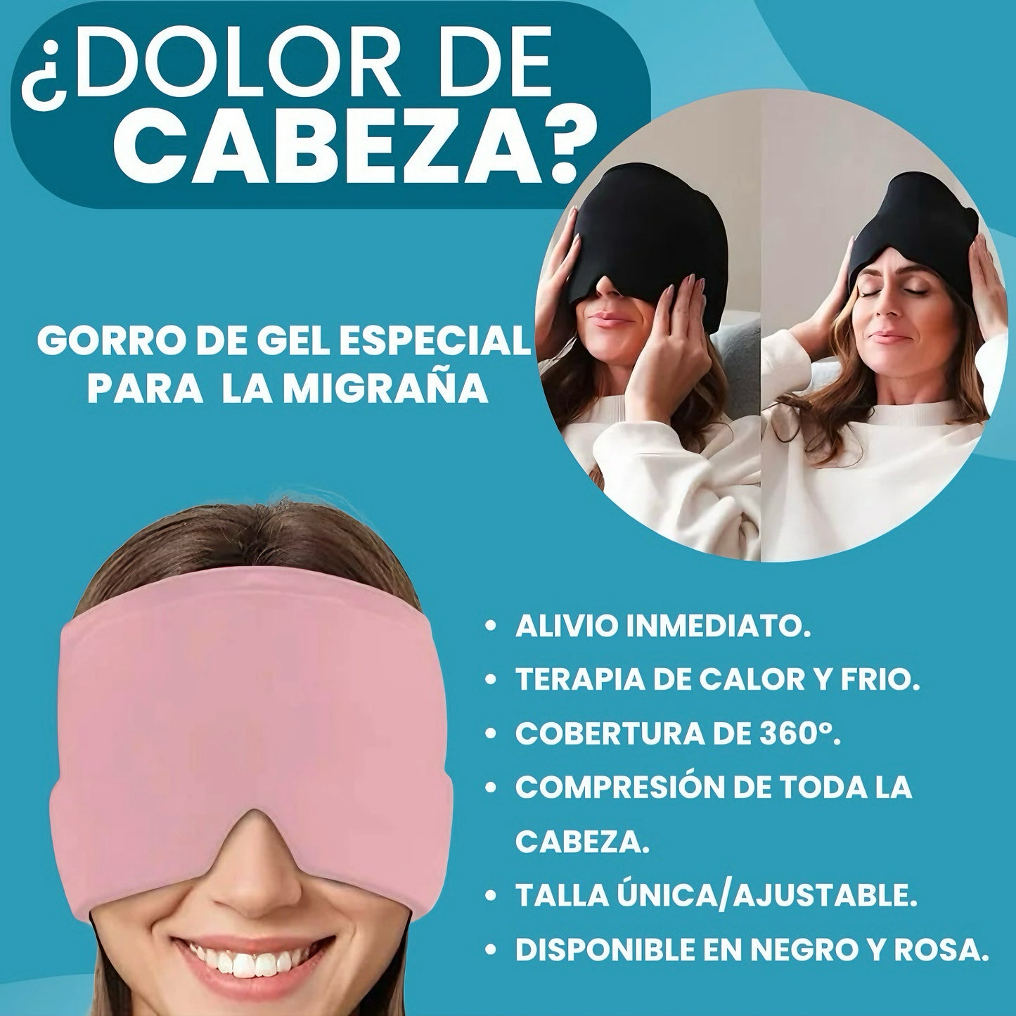 AliviaZen™ 💆🏻♀️ Gorra ANTI Migraña frío/calor.