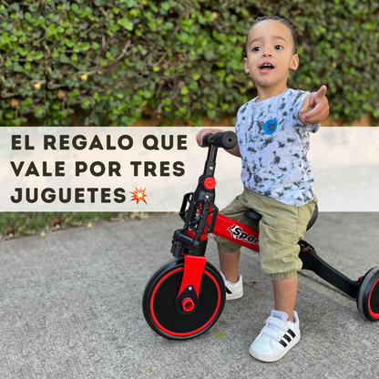 MiniRider™ 3 en 1 🚴🏼‍♂️ correpasillos, triciclo y bicicleta de equilibrio.