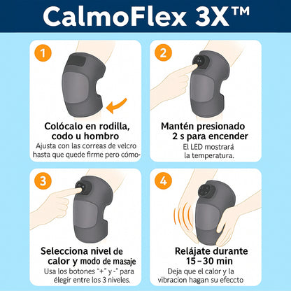 CalmoFlex 3X™ 🔥 Rodillera 3 en 1, recargable USB-C.